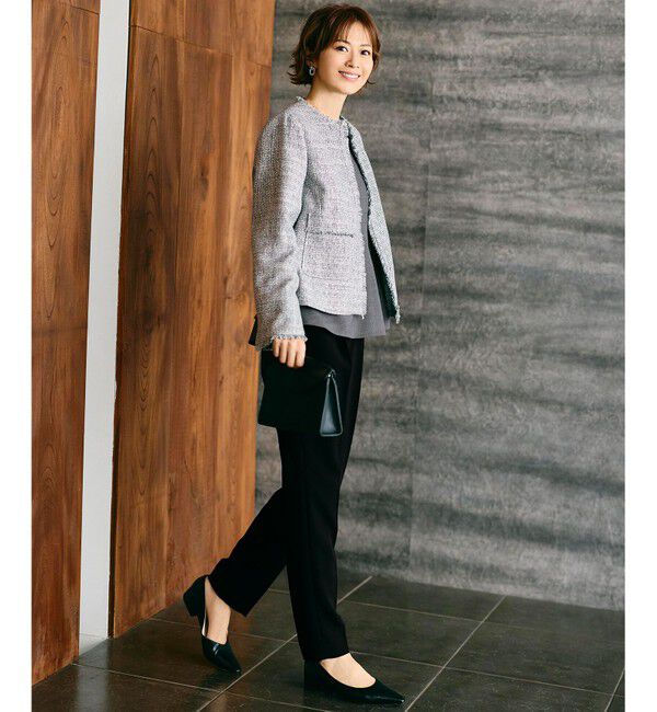 自由区「【カタログ掲載】ライトミックスツイード ジャケット」|ノーカラージャケット|