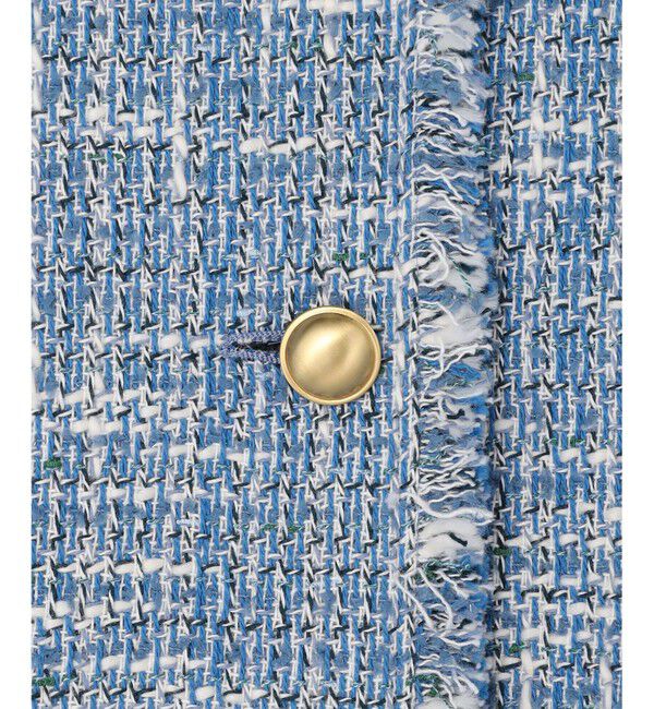 自由区「ファンシーノットツイードノーカラー ジャケット」|ノーカラージャケット|