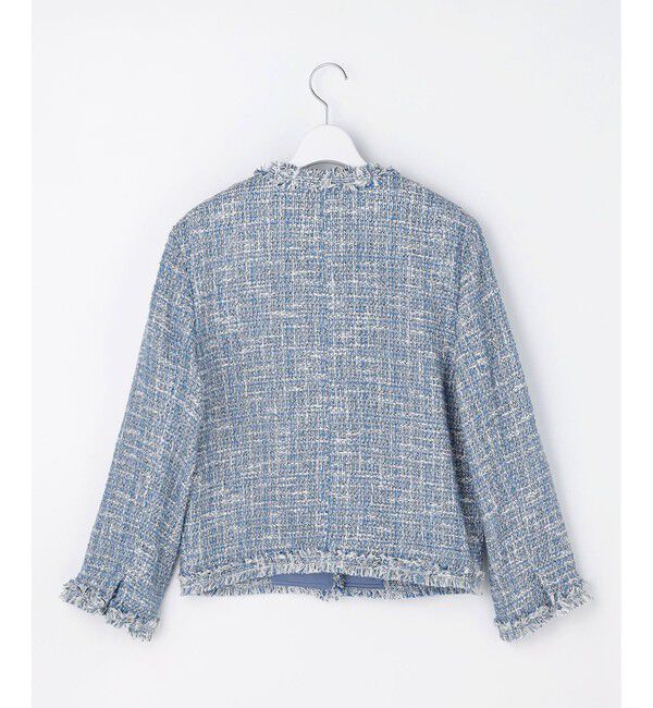 自由区「ファンシーノットツイードノーカラー ジャケット」|ノーカラージャケット|