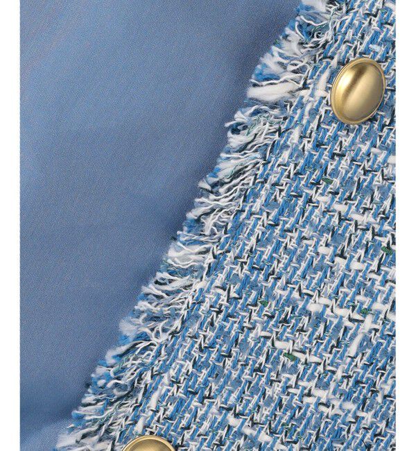 自由区「ファンシーノットツイードノーカラー ジャケット」|ノーカラージャケット|