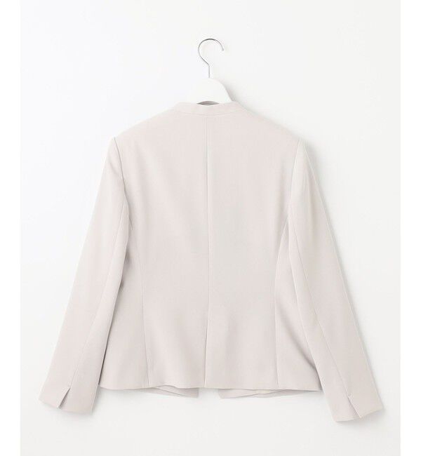 23区「【セットアップ対応/洗える】トリアセダブルジョーゼット ノーカラー ジャケット」|ノーカラージャケット|