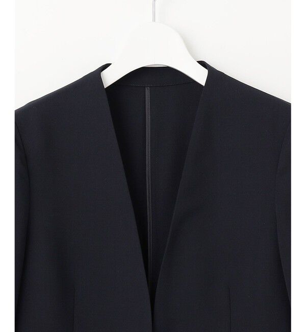 23区「【セットアップ対応/洗える】ドライツイル ノーカラー ジャケット」|ノーカラージャケット|