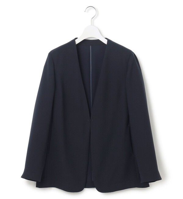 23区「【洗える/吸水速乾/UVカット/接触冷感】ストレッチジョーゼット ノーカラー ジャケット」|ノーカラージャケット|