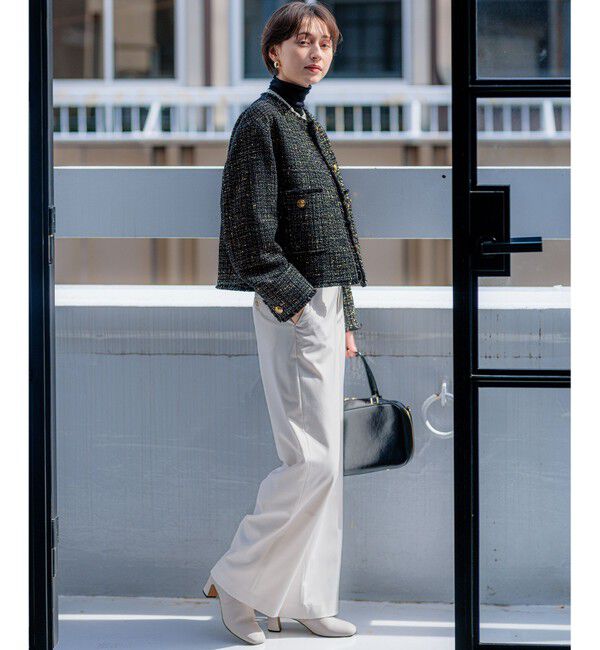 23区「【滝沢眞規子さん着用】GIOLICA ボタン ツイード ジャケット」|ノーカラージャケット|