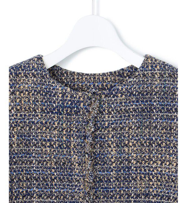 23区「GIOLICA ノーカラー ツイード ジャケット」|ノーカラージャケット|