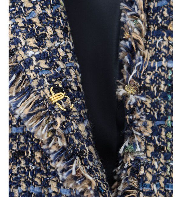 23区「GIOLICA ノーカラー ツイード ジャケット」|ノーカラージャケット|