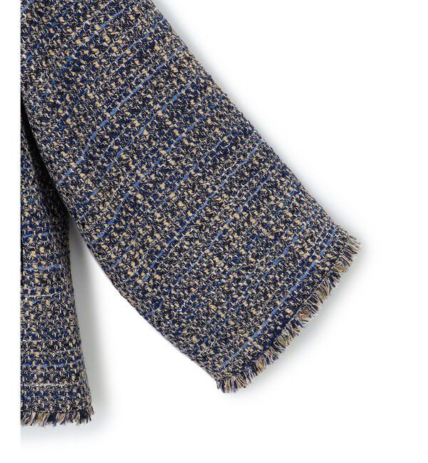 23区「GIOLICA ノーカラー ツイード ジャケット」|ノーカラージャケット|