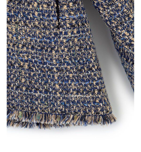 23区「GIOLICA ノーカラー ツイード ジャケット」|ノーカラージャケット|