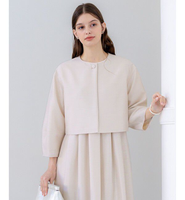 23区「【APPLAUDIR】トリアセシャンタン ジャケット」|ノーカラージャケット|シャンパン