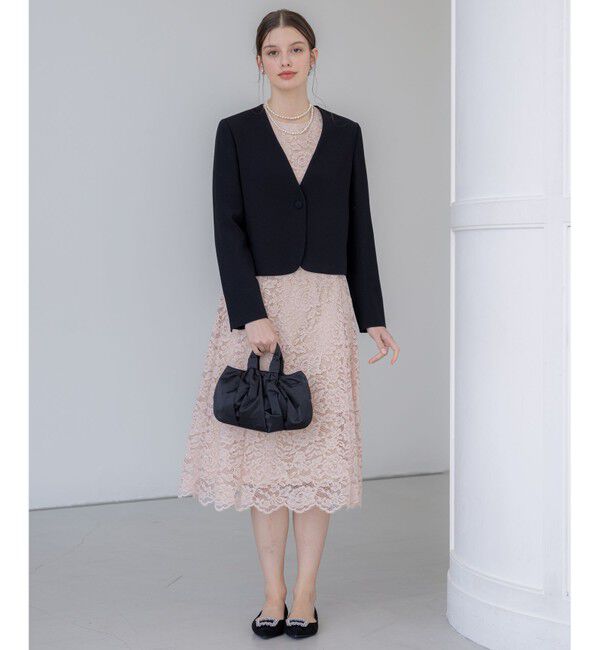 23区「【APPLAUDIR】クリアジョーゼット 3WAYコンパクトジャケット」|ノーカラージャケット|