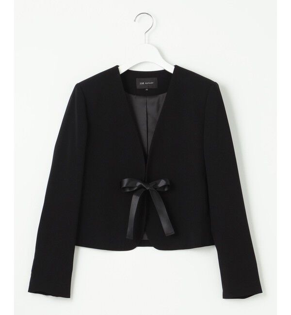 23区「【APPLAUDIR】クリアジョーゼット 3WAYコンパクトジャケット」|ノーカラージャケット|