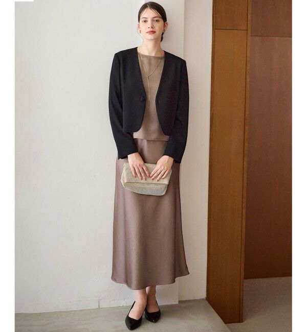 23区「【APPLAUDIR】クリアジョーゼット 3WAYコンパクトジャケット」|ノーカラージャケット|