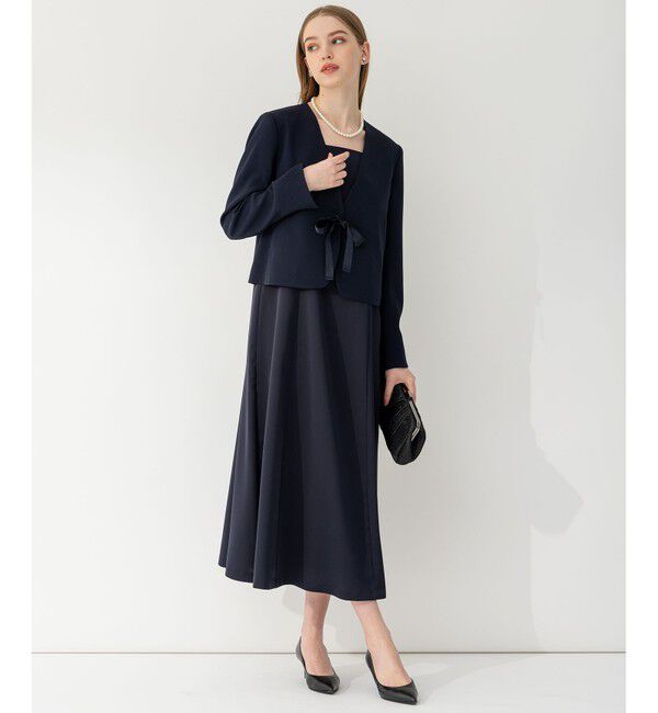 23区「【APPLAUDIR】クリアジョーゼット 3WAYコンパクトジャケット」|ノーカラージャケット|