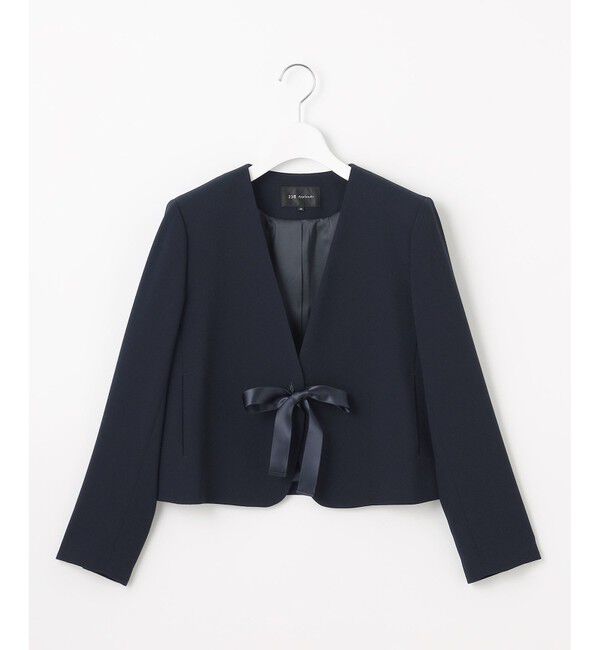 23区「【APPLAUDIR】クリアジョーゼット 3WAYコンパクトジャケット」|ノーカラージャケット|