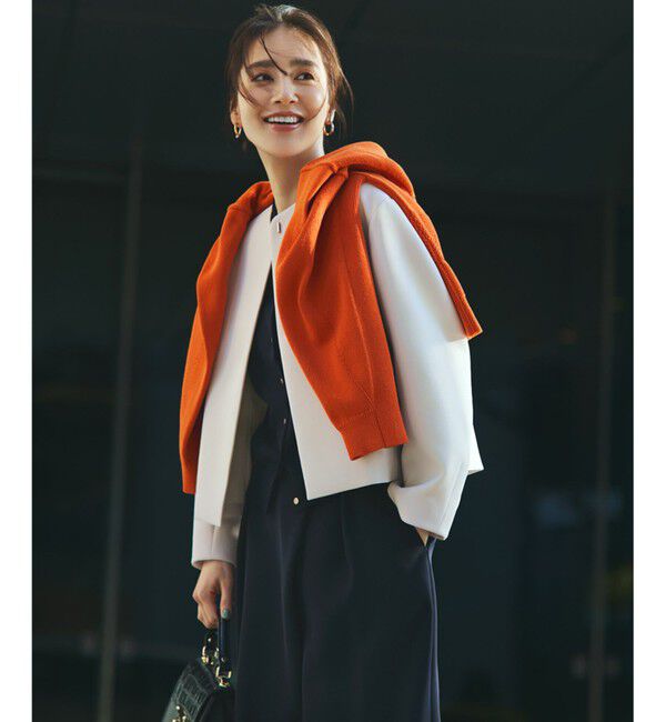 23区「【VERYコラボ】ストレッチトリプルクロス ノーカラージャケット」|ノーカラージャケット|