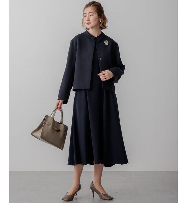 23区「【VERYコラボ】ストレッチトリプルクロス ノーカラージャケット」|ノーカラージャケット|