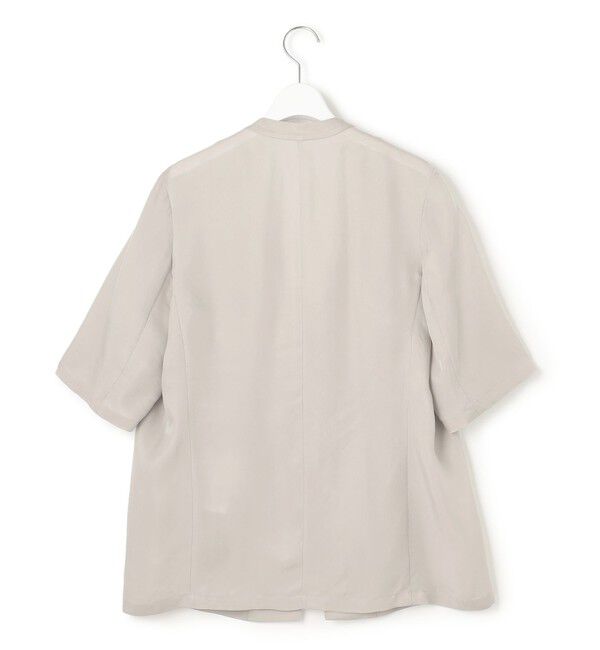 23区「【接触冷感性/洗える】フィブリルツイル ハーフスリーブ ジャケット」|ノーカラージャケット|