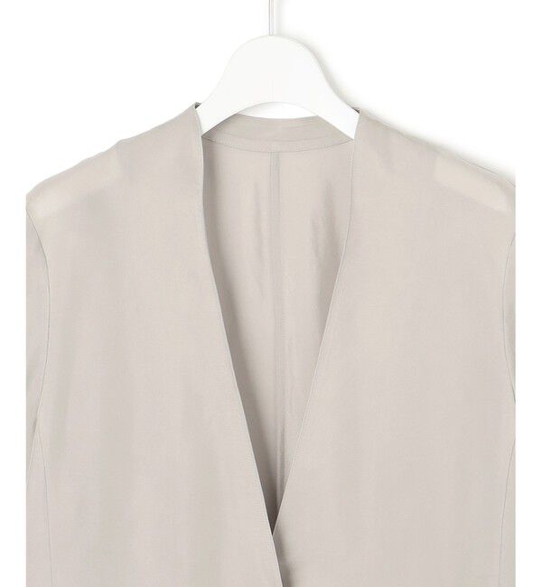 23区「【接触冷感性/洗える】フィブリルツイル ハーフスリーブ ジャケット」|ノーカラージャケット|