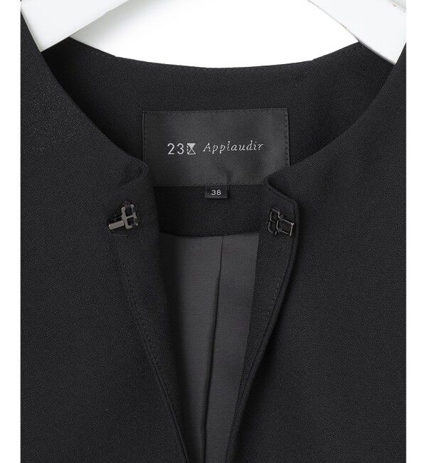 23区「【APPLAUDIR】バックサテンジョーゼット ジャケット」|ノーカラージャケット|