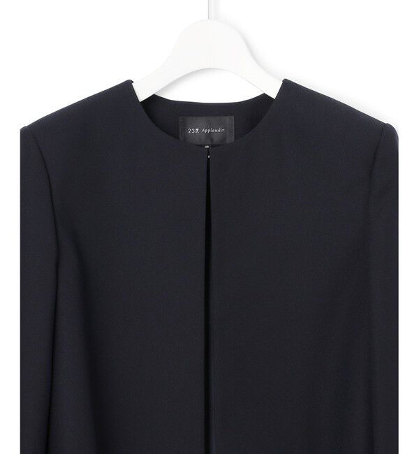 23区「【APPLAUDIR】バックサテンジョーゼット ジャケット」|ノーカラージャケット|