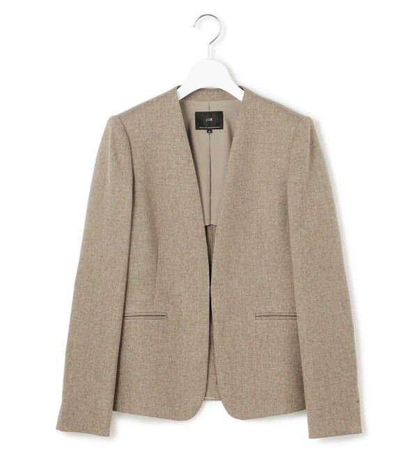 23区「【洗える】ウールライクカルゼ ノーカラー ジャケット」|ノーカラージャケット|