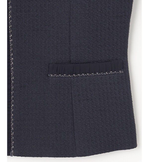 any SiS「リップルボーダーストレッチ ノーカラージャケット」|ノーカラージャケット|