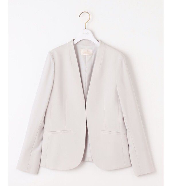 ANY SIS「【セットアップ可】セレモニーダブルクロス カラーレスジャケット」|ノーカラージャケット|