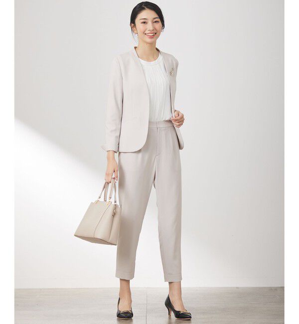 ANY SIS「【セットアップ可】セレモニーダブルクロス カラーレスジャケット」|ノーカラージャケット|