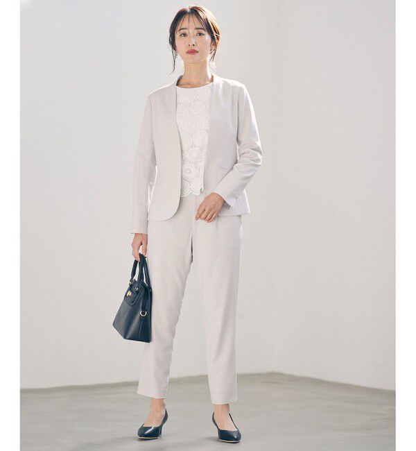 ANY SIS「【セットアップ可】セレモニーダブルクロス カラーレスジャケット」|ノーカラージャケット|