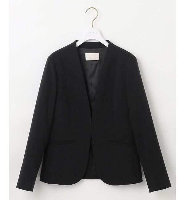ANY SIS「【セットアップ可】セレモニーダブルクロス カラーレスジャケット」|ノーカラージャケット|