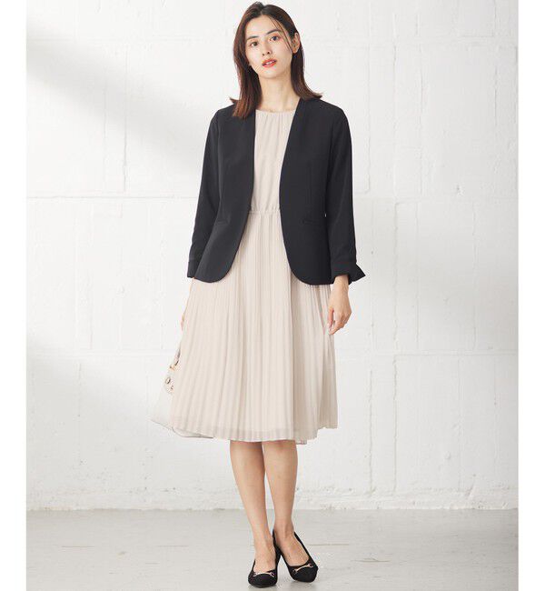 ANY SIS「【セットアップ可】セレモニーダブルクロス カラーレスジャケット」|ノーカラージャケット|