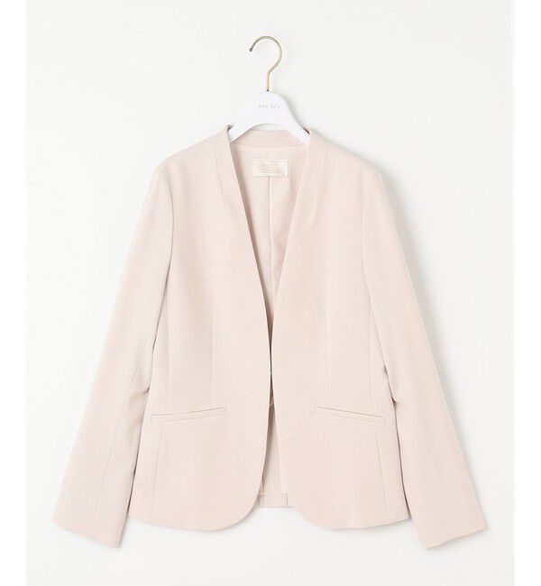 ANY SIS「【セットアップ可】セレモニーダブルクロス カラーレスジャケット」|ノーカラージャケット|