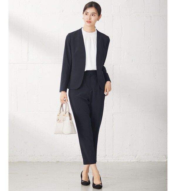 ANY SIS「【セットアップ可】セレモニーダブルクロス カラーレスジャケット」|ノーカラージャケット|