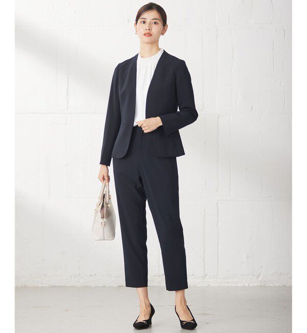 ANY SIS「【セットアップ可】セレモニーダブルクロス カラーレスジャケット」|ノーカラージャケット|