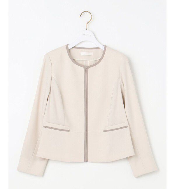 ANY SIS「【洗える】バイカラードビー ジャケット」|ノーカラージャケット|