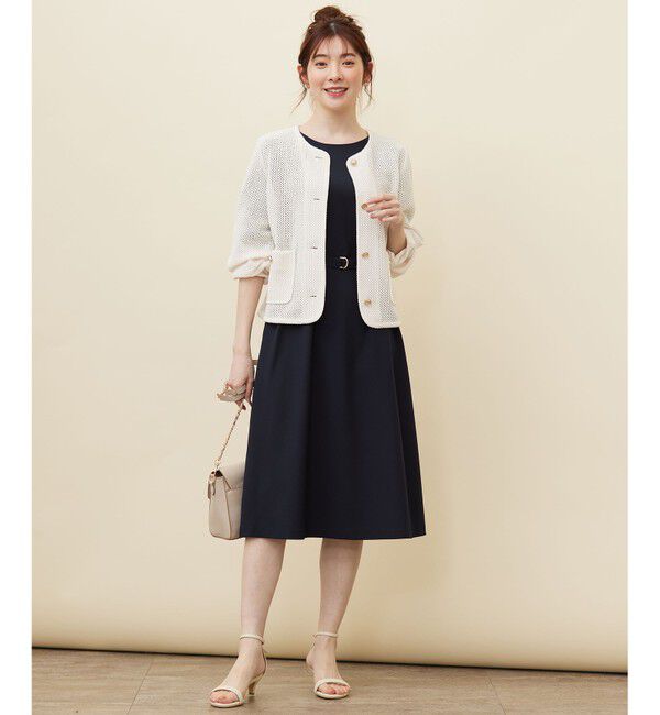 ANY SIS「【洗える】ラッセル ジャケット」|ノーカラージャケット|