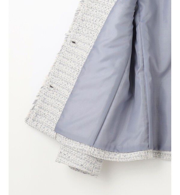 any SiS「ツイードノーカラーミドル ジャケット」|ノーカラージャケット|