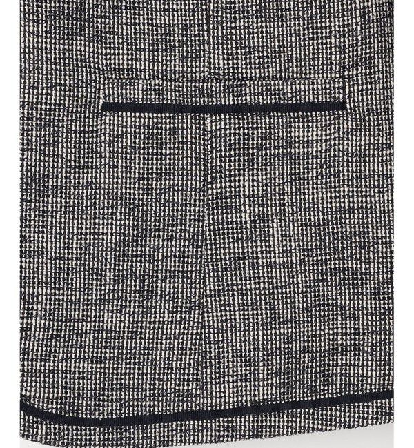 ANY SIS「ライトストレッチ ツイード ジャケット」|ノーカラージャケット|