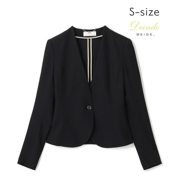 BEIGE,「【S-size】LUIZA / ノーカラージャケット」|ノーカラージャケット|Black