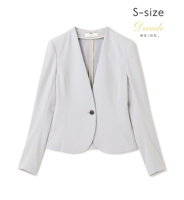 BEIGE,「【S-size】LUIZA / ノーカラージャケット」|ノーカラージャケット|Ice Blue
