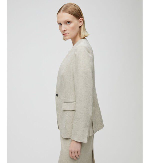 BEIGE,「【L-size】CAROLE / ノーカラージャケット」|ノーカラージャケット|