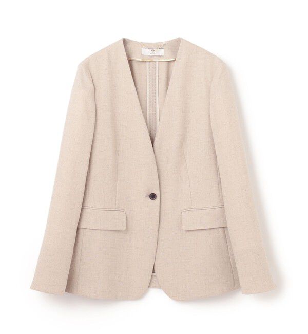 BEIGE,「【L-size】CAROLE / ノーカラージャケット」|ノーカラージャケット|