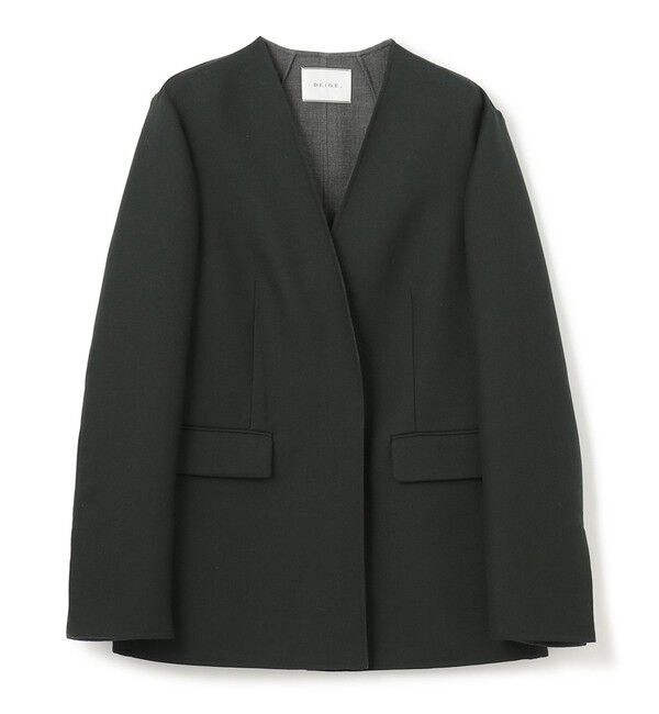 BEIGE,「GRANET / ノーカラーリバージャケット」|ノーカラージャケット|