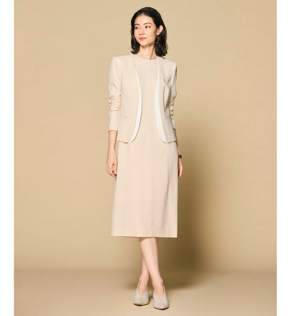 BEIGE,「【L-size】CINDY / ダブルカラージャケット」|ノーカラージャケット|