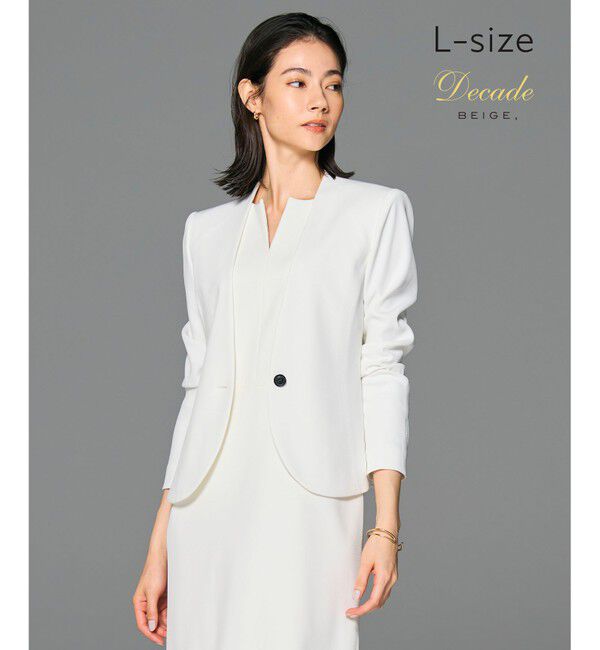 BEIGE,「【L-size・セットアップ対応】LUIZA / ノーカラージャケット」|ノーカラージャケット|White