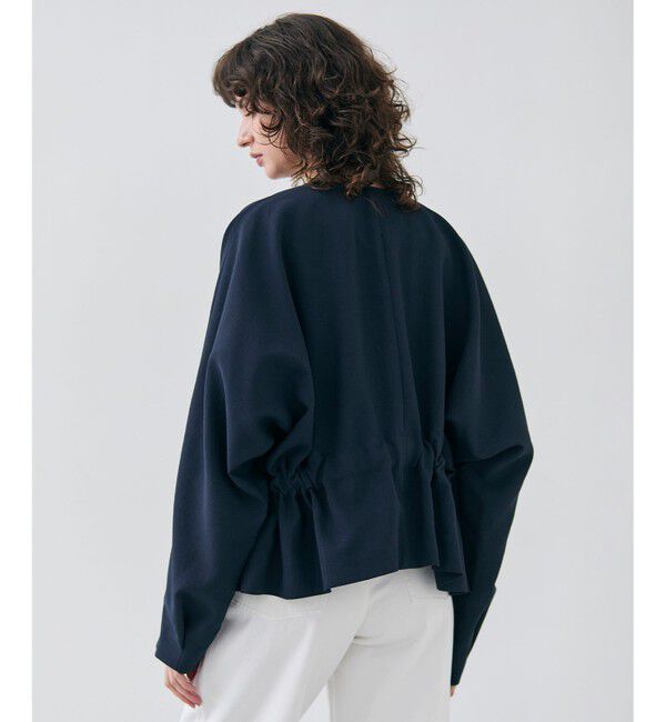 BEIGE,「【洗える・VERY掲載】PORDIC / ドロスト付きノーカラージャケット」|ノーカラージャケット|