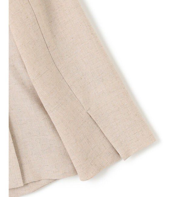 BEIGE,「【洗える・L-size】CAROLE / リネンライクノーカラーハーフ丈ジャケット」|ノーカラージャケット|