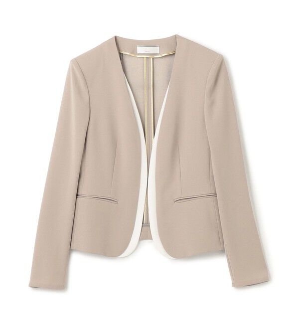 BEIGE,「【洗える・L-size】CINDY / ダブルカラージャケット」|ノーカラージャケット|