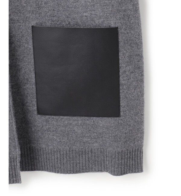 BEIGE,「CHICORA / レザーポケット付きウールニットジャケット」|ニット・セーター|