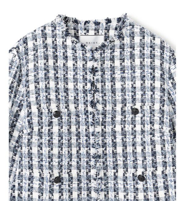 BEIGE,「BERYL / ファンシーツイードノーカラージャケット」|ノーカラージャケット|